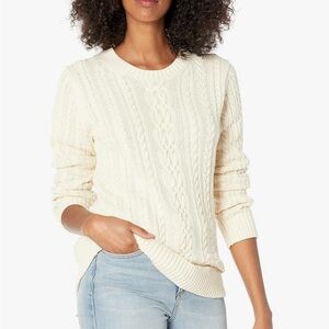 Amazon Essentials Women's Ivory Cable Knit Sweater